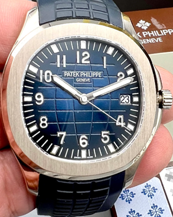Patek Philippe 5168G-001 Aquanaut 42mm White Gold Blue Dial Box and Papers