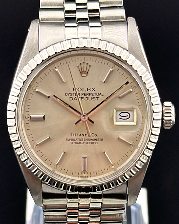 1982 Rolex Datejust 36mm Silver Tiffany & Co. Stamped Dial Jubilee Bra 