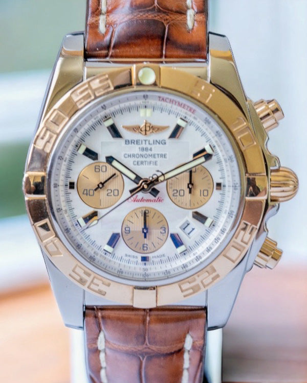 2011 Breitling Chronomat 44 Gold and Steel Mother of Pearl Dial CB011 Grailzee