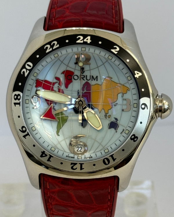 Corum Bubble GMT World 44MM Multicolor Dial Leather Strap 383.250