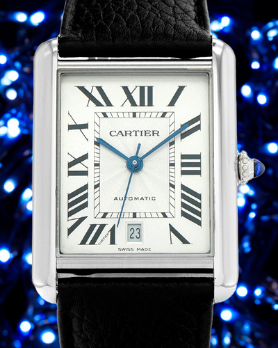Cartier Tank Must XL 40MM White Dial Leather Strap (4324)