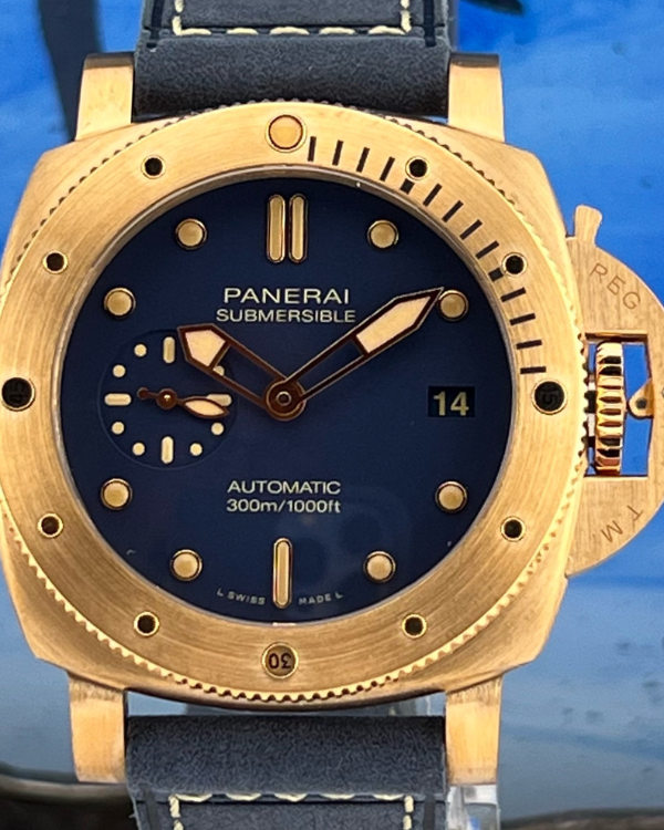 2021 Panerai Luminor Submersible Bronze Blue Dial PAM01074