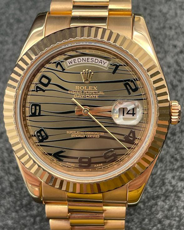 Rolex Day-Date II 41MM President Bracelet Rose Gold Brown 
