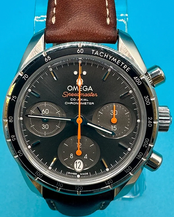 Omega Speedmaster 38MM Grey Dial Leather Strap 324.32.38.50