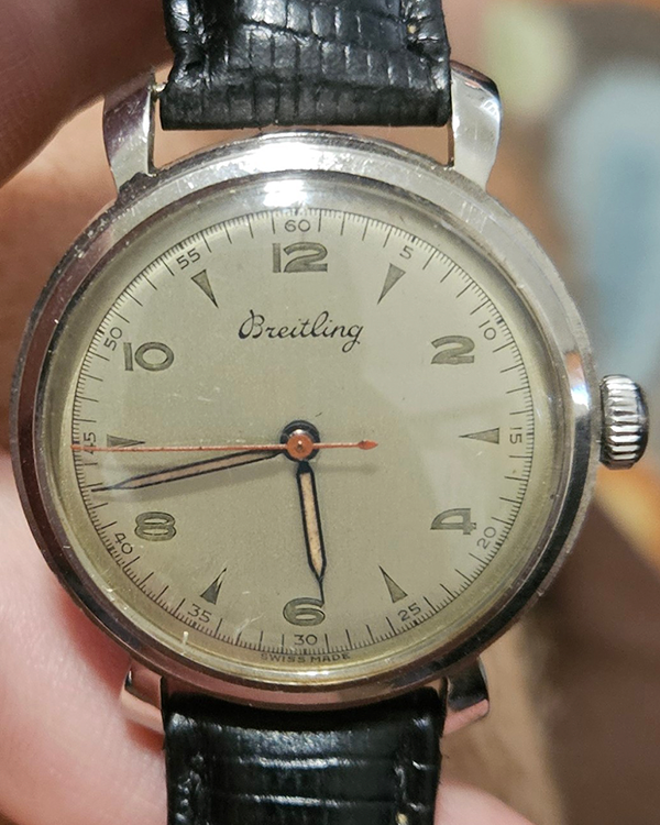 Cadran (dial) Original Breitling Référence 123 Vintage - Pour Calibre FHF 28 - État Occasion
