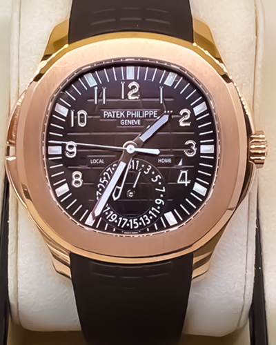 2018 Patek Philippe Aquanaut Travel Time 40.8MM Brown Dial Rubber Strap (5164R-001)