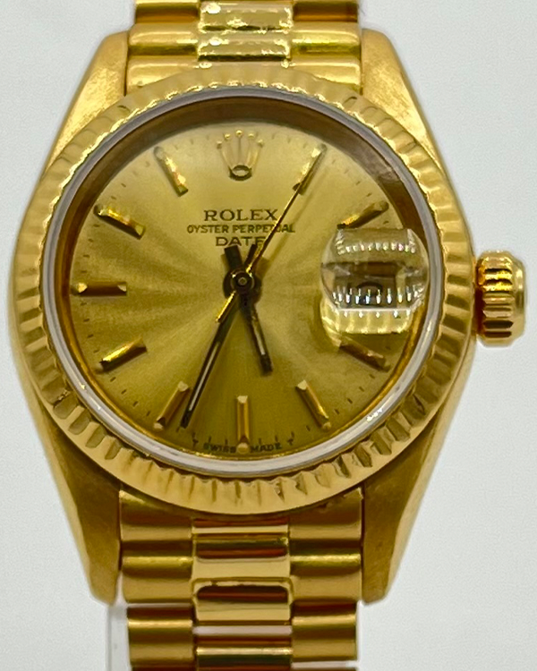 Rolex Lady Datejust 26mm Champagne Dial President Bracelet 69178 Grailzee 3457