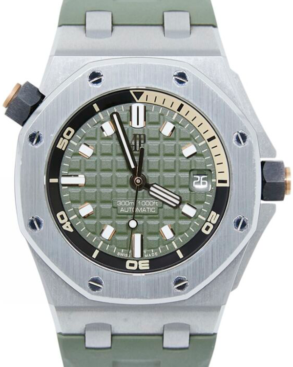 Audemars Piguet Royal Oak Offshore Diver 42MM Khaki Green Dial Rubber ...