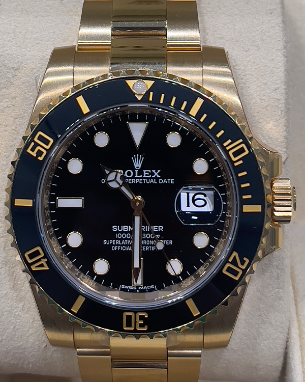 Rolex Yellow Gold Submariner Black Ceramic 116618Ln