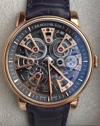 2024 Arnold & Son Nebula Limited Edition 41.5MM Skeleton Dial Leather Strap (1.NEAR.S01B)