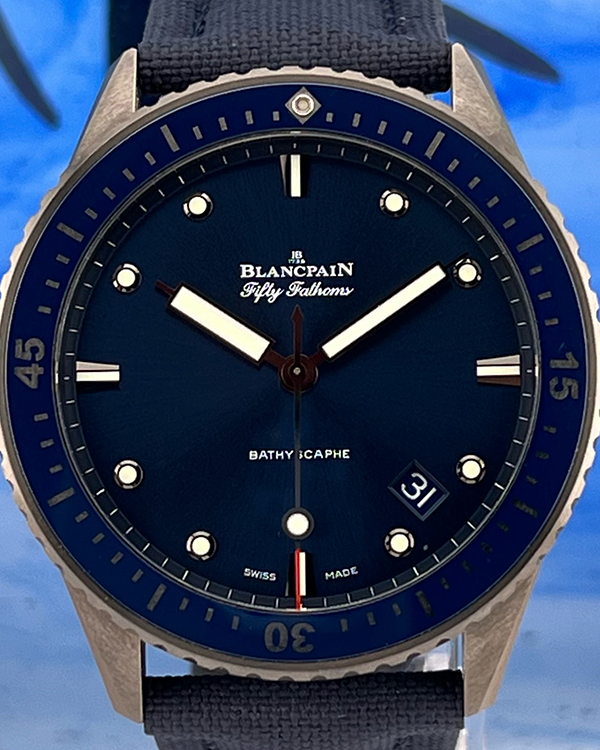 2019 Blancpain Fifty Fathoms Bathyscaphe Ceramic Blue Dial 5000