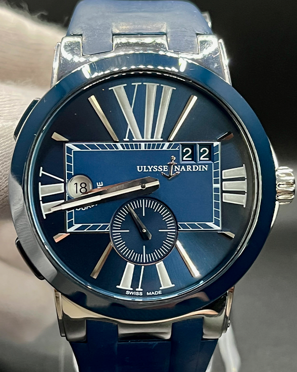 Ulysse Nardin Executive Dual Time Steel and Ceramic Blue Dial 243