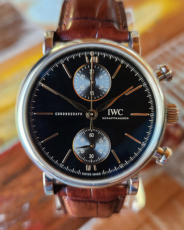 IWC Portofino Chronograph Stainless Steel Black Dial IW391404