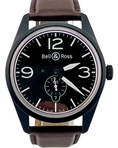 2018 Bell & Ross Vintage 41MM Black Dial Leather Strap (BR123-95-SC)