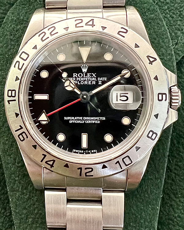 Rolex Explorer II 40MM Black Dial Steel Bracelet 16570 Grailzee