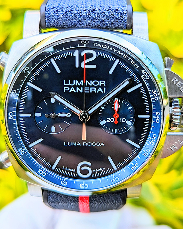 2022 Panerai Luminor Chrono Luna Rossa Steel Blue Dial PAM01303