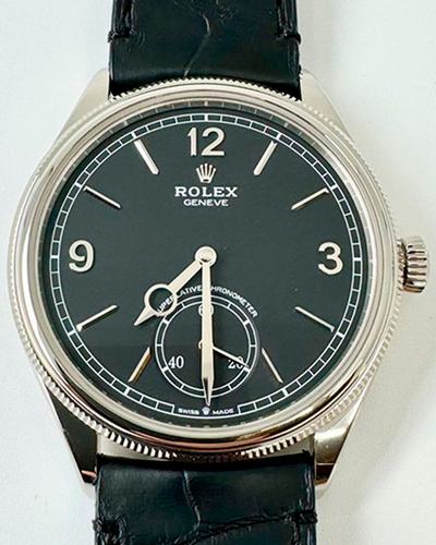 2024 Rolex 1908 39MM Black Dial Leather Strap (52509)