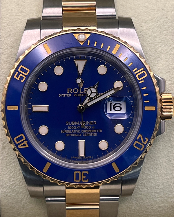 2011 Rolex Submariner Date 40MM Blue Dial Two Tone Bracelet