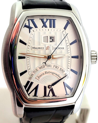Maurice Lacroix Masterpiece 38.5X41.5MM Silver Dial Leather Strap (MP6119)