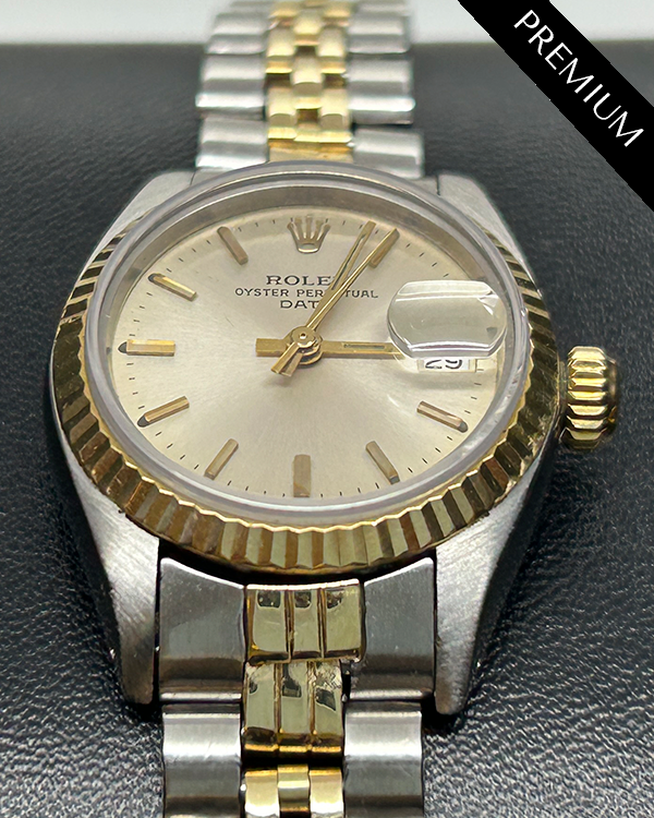 Rolex Lady Datejust 26mm Aftermarket Crystal Silver Dial Two Tone Jubi Grailzee 7548