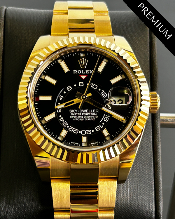 2022 Rolex Sky Dweller 42MM Black Dial Yellow Gold Oyster Bracelet