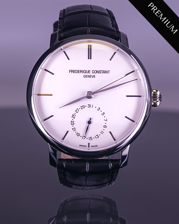 Frederique Constant Slimline Date 42MM Strap Steel Silver Dial FC