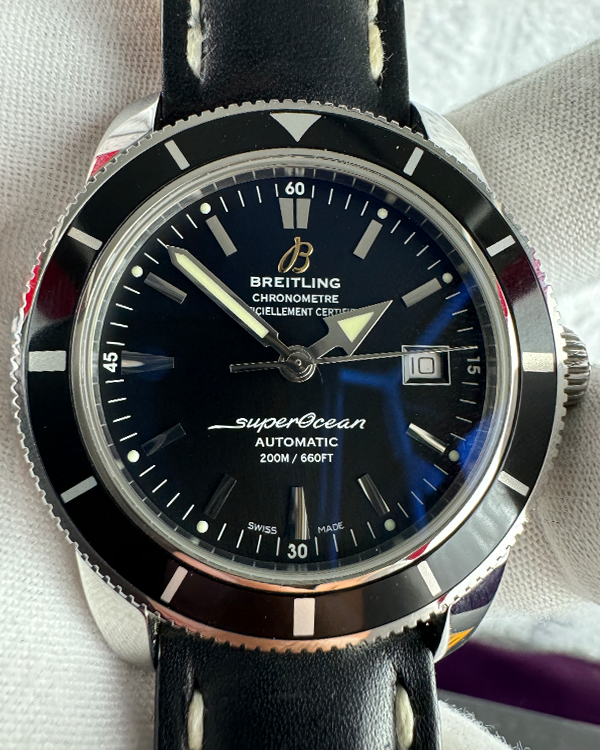 Breitling Superocean Heritage 42mm Black Leather Strap Mens Watch - A1732124