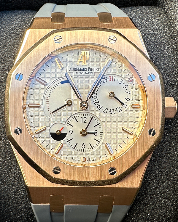 2013 Audemars Piguet Royal Oak Dual Time 39MM White Dial Rubber