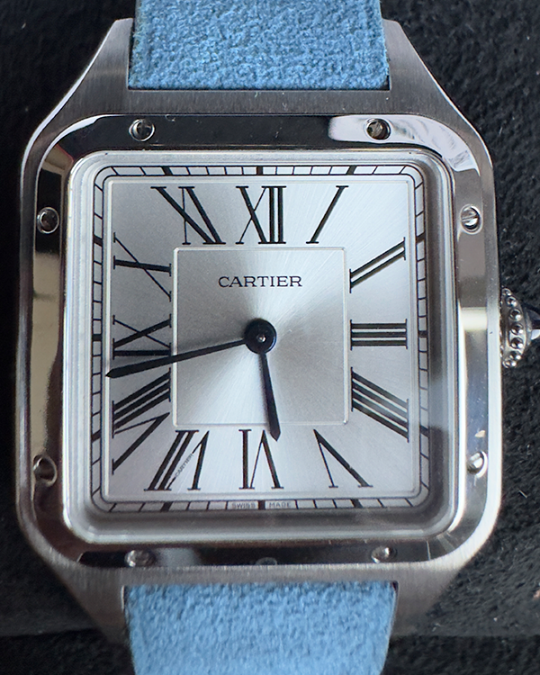 2022 Cartier Santos Dumont 43.5MM Quartz Silver Dial Leather Strap (WS –  Grailzee