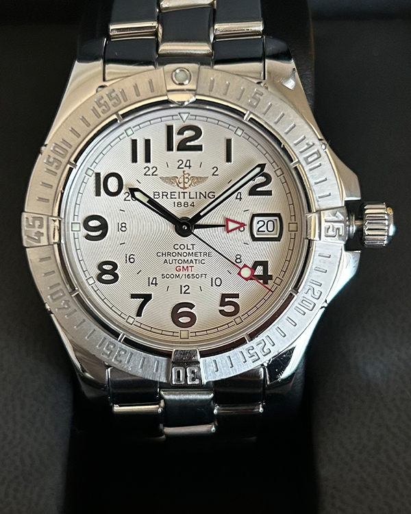 No Reserve - 2006 Breitling Colt GMT 40.5MM Steel Silver Dial