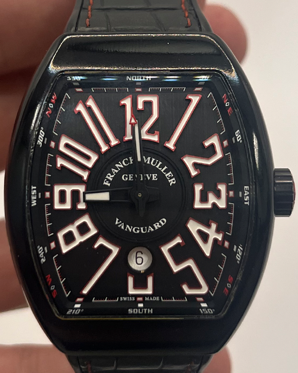 Franck Muller Vanguard 45MM Black Dial Leather Strap (V45 SC DT TT Franck Muller Vanguard 45MM Black Dial Leather Strap (V45 SC DT TT