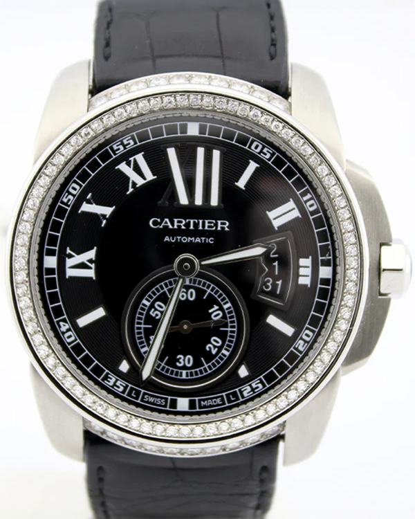 2015 Cartier Calibre de Cartier 42 MM Black Dial Leather Strap