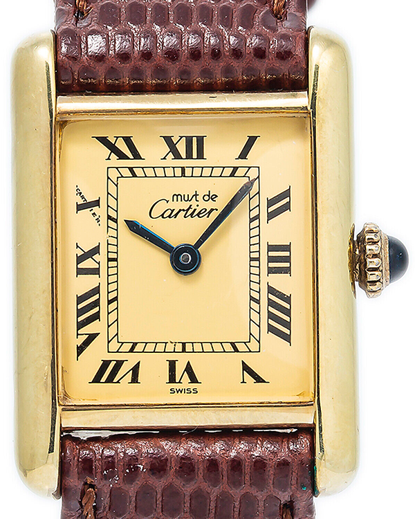 Cartier Tank Must Vermeil De Cartier Vintage 21X28MM Quartz White Cartier Tank Must Vermeil De Cartier Vintage 21X28MM Quartz White
