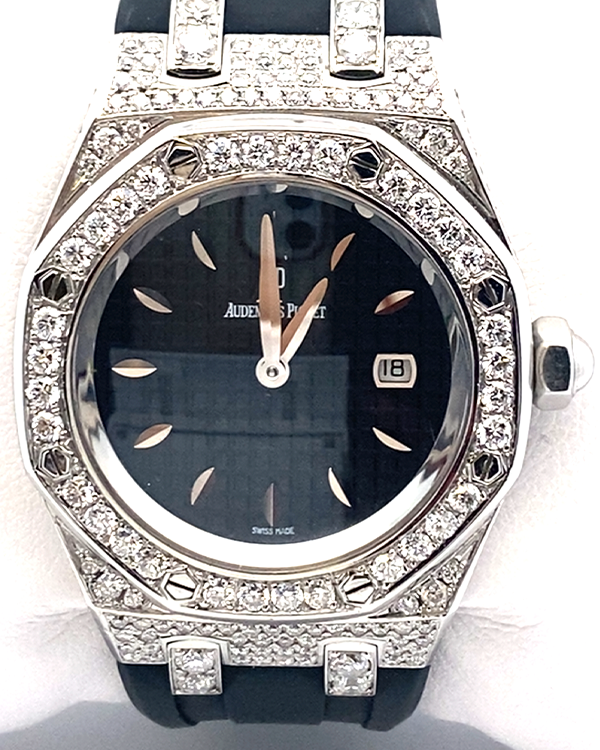 Audemars Piguet Royal Oak Lady 33MM Quartz Black Dial Rubber Strap