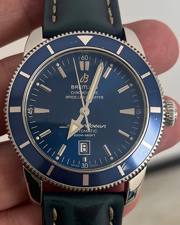 Breitling Superocean Heritage 46MM Blue Dial Leather Strap (A17320