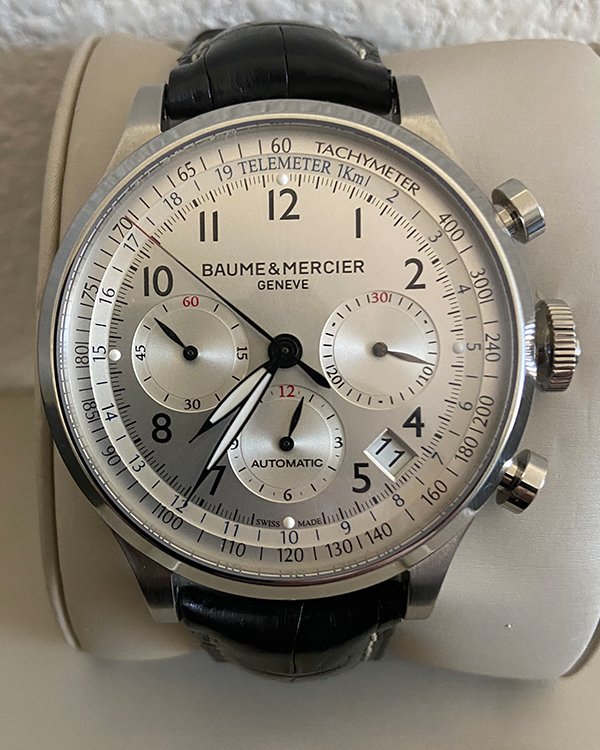 2017 Baume Mercier Capeland 44MM Strap Steel Silver Dial 65716