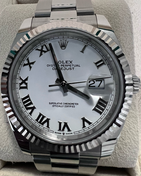 Rolex white clearance gold fluted bezel