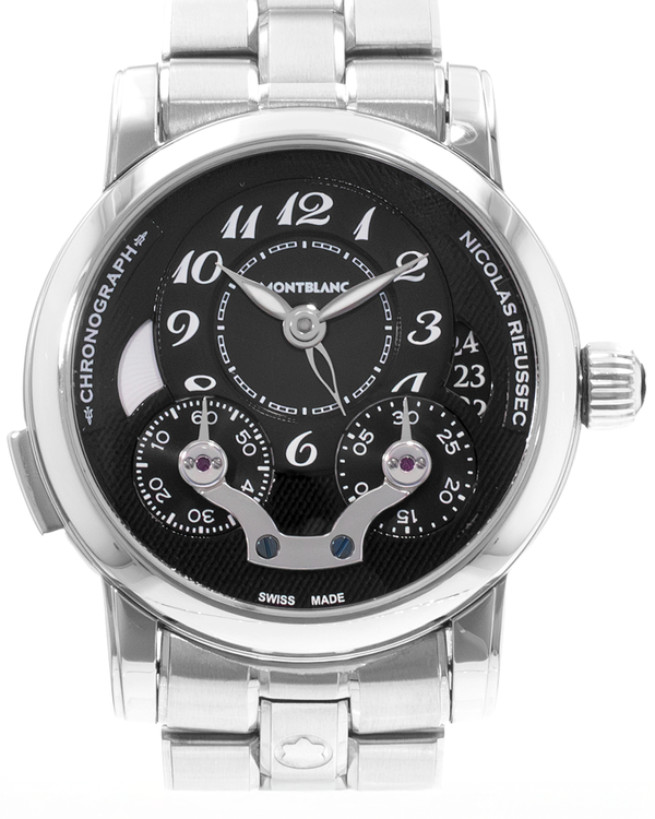 Montblanc Nicolas Rieussec 43MM Black Dial Steel Bracelet (7138