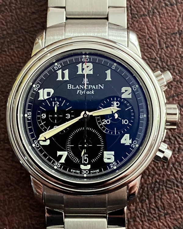 2002 Blancpain Leman Flyback Chronograph 38MM Black Dial Steel