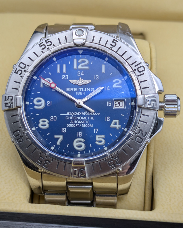 2004 Breitling Superocean 42MM Blue Dial Steel Bracelet (A17360