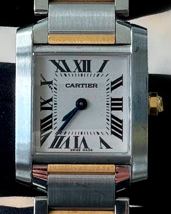 Cartier Tank Française 25MM Quartz White Dial Two-Tone Bracelet (2384 ...