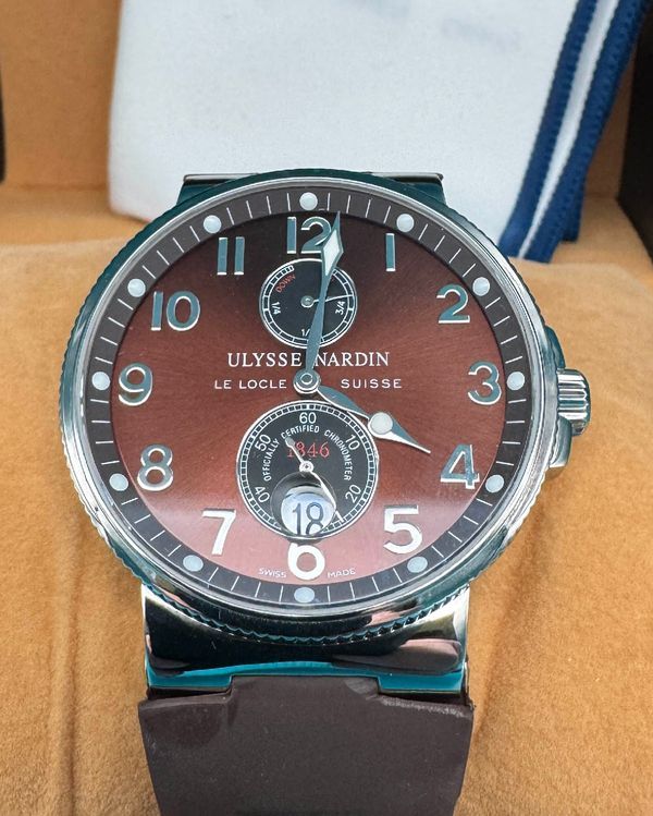 Ulysse Nardin Marine 41MM Iridescent Chocolate Dial Rubber Strap