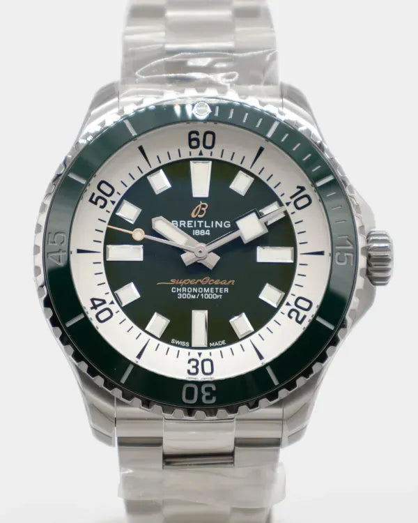 2026 Breitling Superocean 44MM Green Dial Steel Bracelet