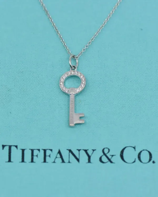 Tiffany Accessories 21MM Key Necklace 20IN 18K White Gold