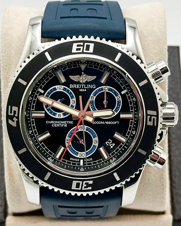 本日撤退セールBreitling デジタルアナログ腕時計　訳あり　稼動品 2014 Breitling Superocean Chronograph M2000 46MM Quartz Black Dial