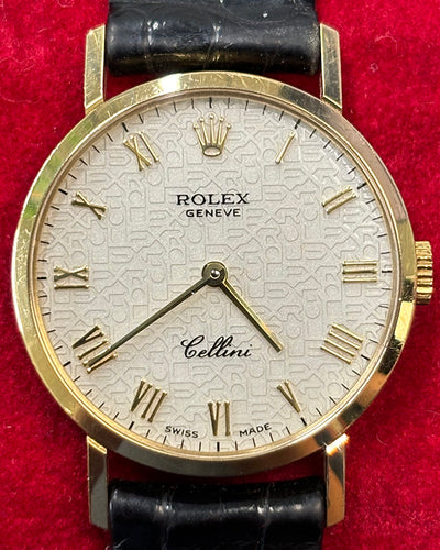 Rolex Cellini 26MM Ivory Dial Leather Strap (4109)