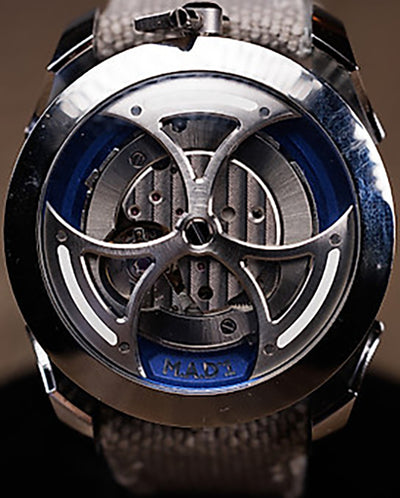 MB&F MAD 1 Edition Blue 42MM Skeleton Dial Textile Strap (M.A.D. 1)