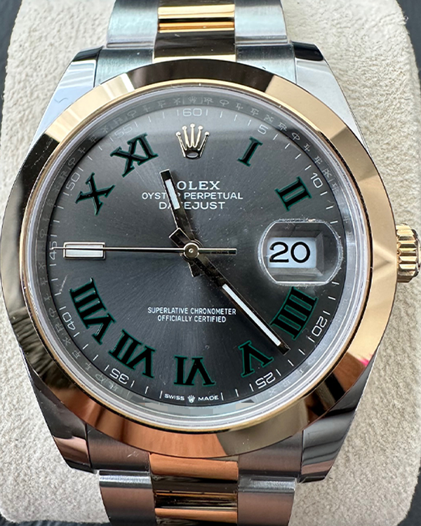 2022 Rolex Datejust 41 Wimbledon Yellow Gold Oystersteel Slate