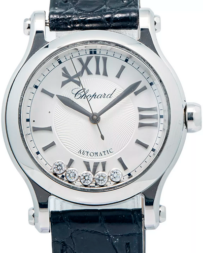 Chopard Happy Sport 30MM Silver Dial Leather Strap (278573-3011)