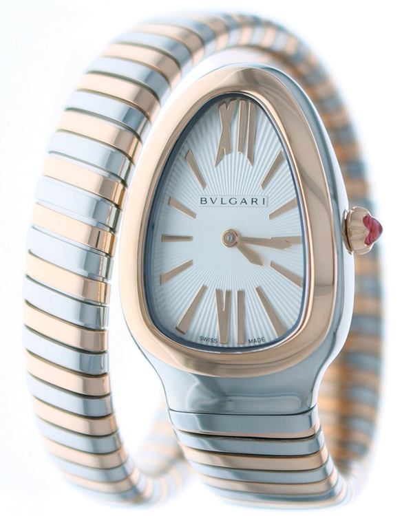 Bvlgari Serpenti Tubogas 35MM White Dial Two-Tone Bracelet (103708